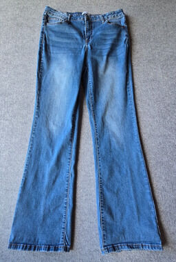 Bleu Women's Bootcut Jeans High Rise Med Wash Stretch Size 14 (31.5"x30.5")
